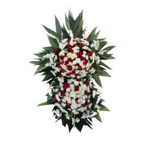 Coroa de Flores - Aster, Crisântemo e 40 Rosas Vermelhas