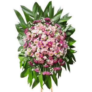 Coroa de Flores - Alstroemeria, Aster, Gerbera, Margarida e Rosa