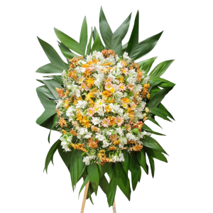 Coroa de Flores - Alstroemeria, Margarida e Musquitinho