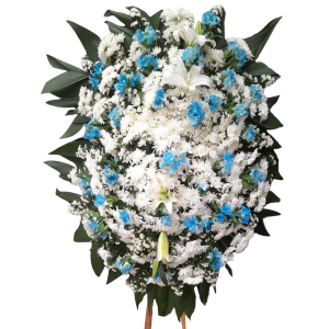 Coroa de Flores - Azul e Branca